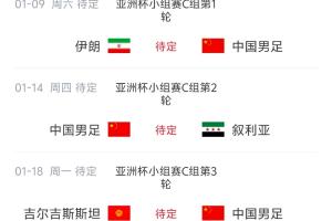 国足亚洲杯对手亚洲排名：伊朗第2 叙利亚第12 吉尔吉斯斯坦第19